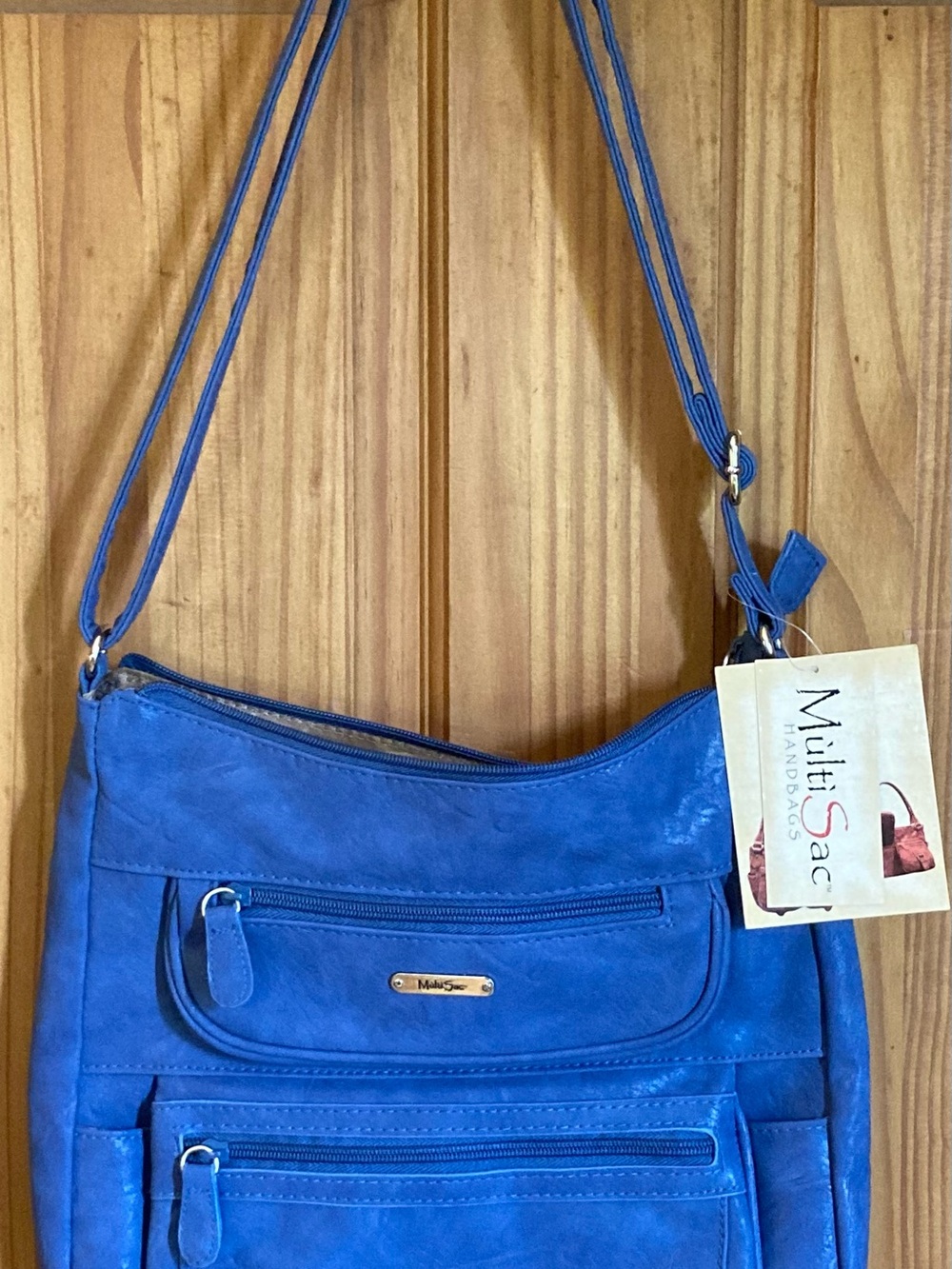 Multisac Royal Blue Suede Crossbody Bag